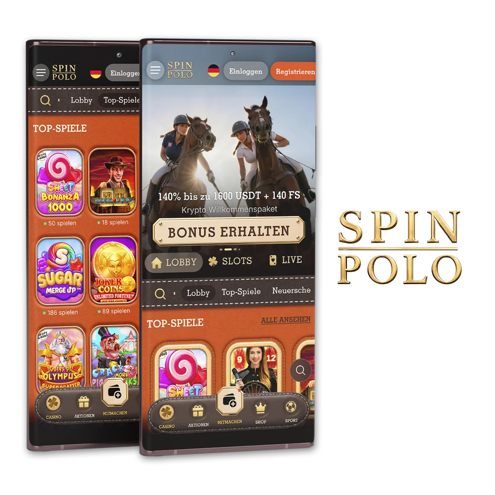 Nutzen Sie die leistungsstarke und sichere Spinpolo-App.