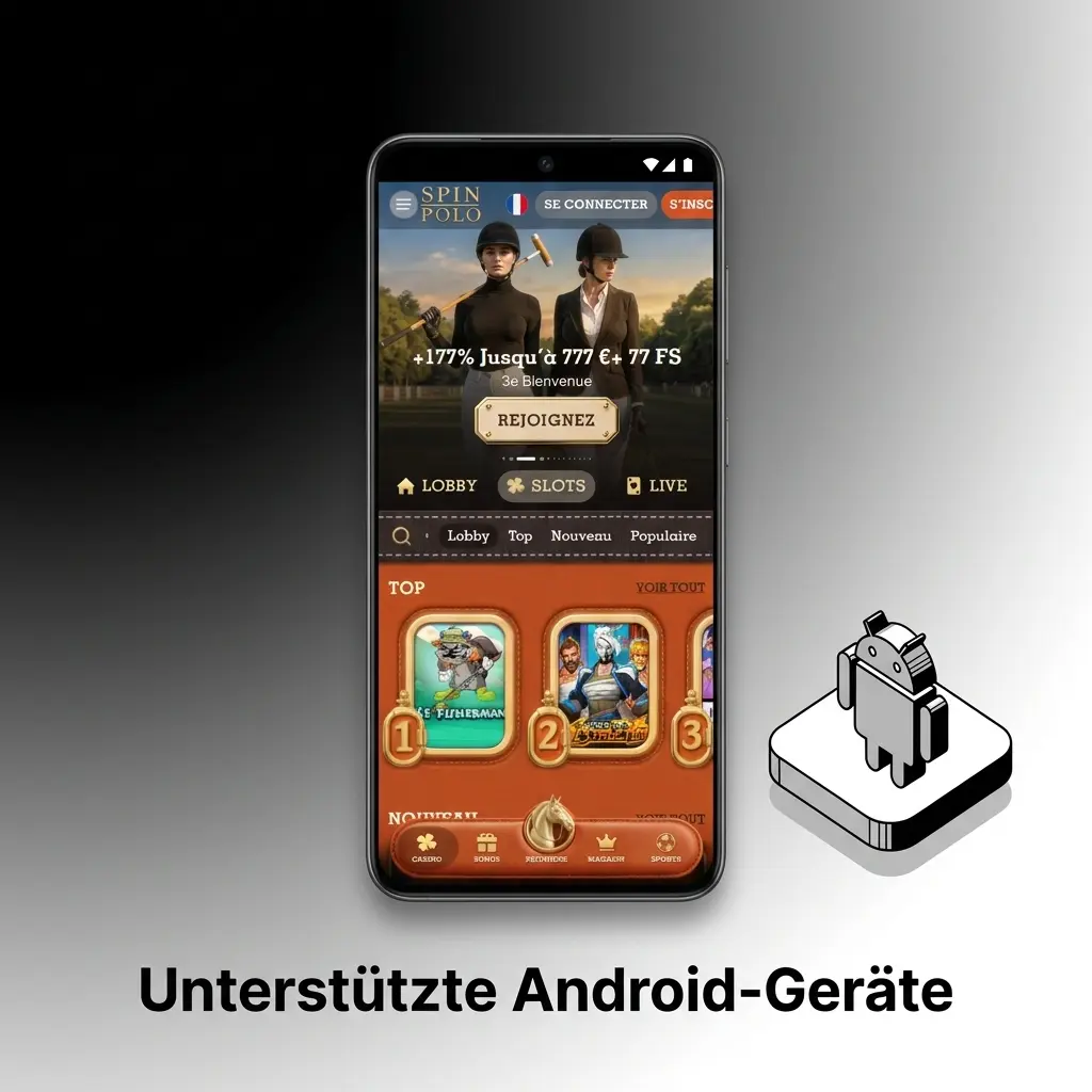 Liste unterstützter Android-Geräte für Spinpolo PWA, kompatibel mit Android 8.0 und höher