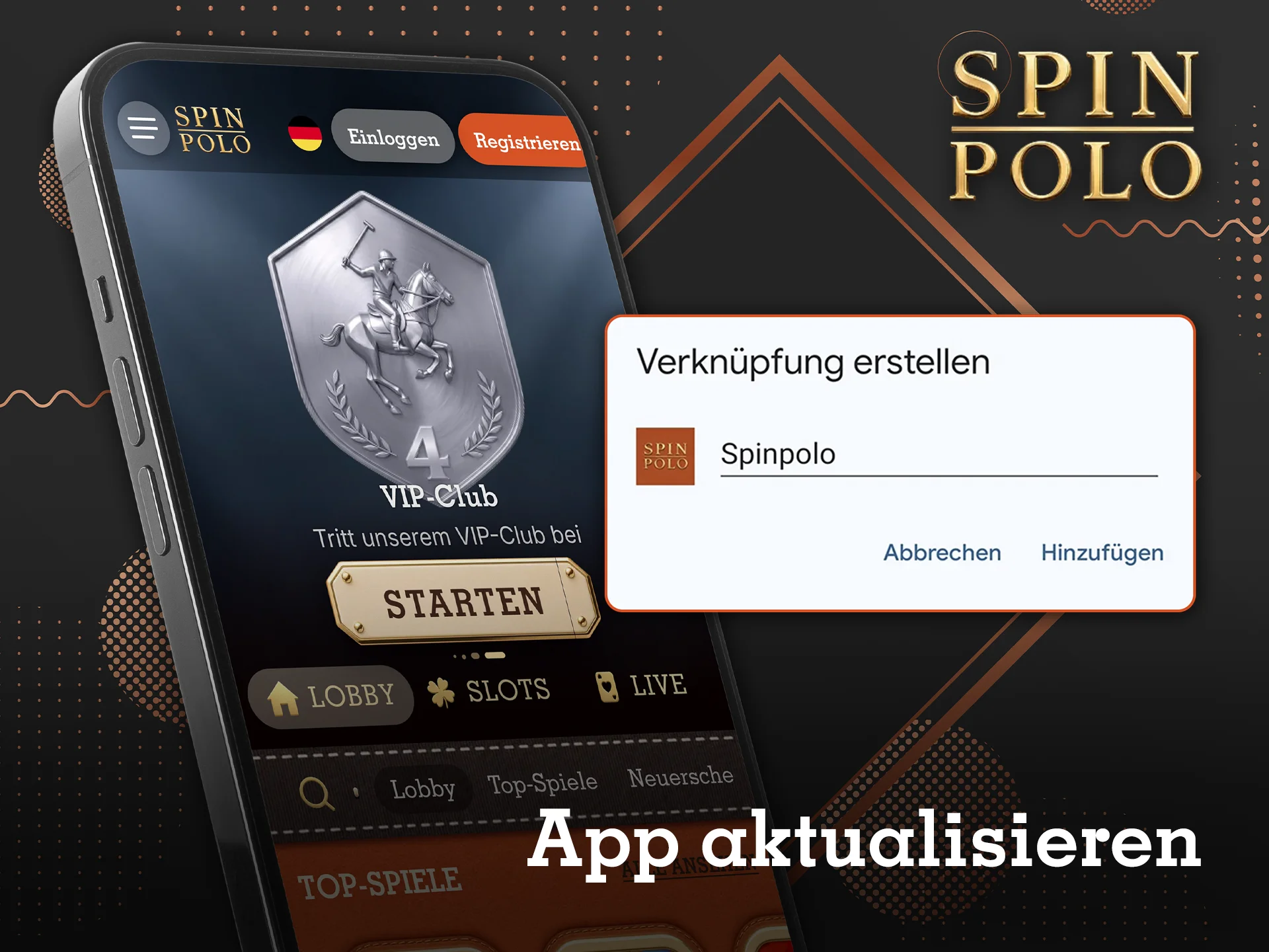 Aktualisieren Sie die Spinpolo-App und bleiben Sie über die neuesten Casino-Nachrichten auf dem Laufenden.