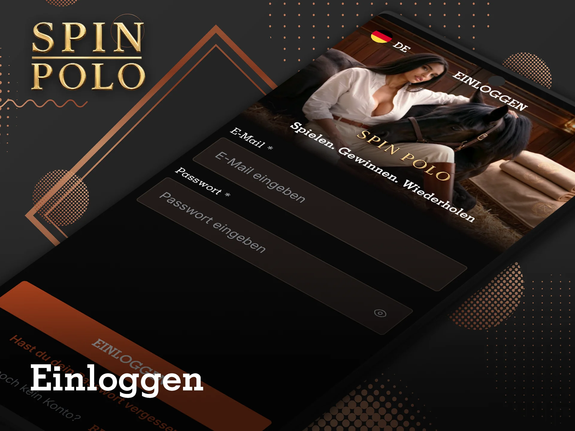 Bitte überprüfen Sie die für die Anmeldung auf der Spinpolo-Website erforderlichen Daten.