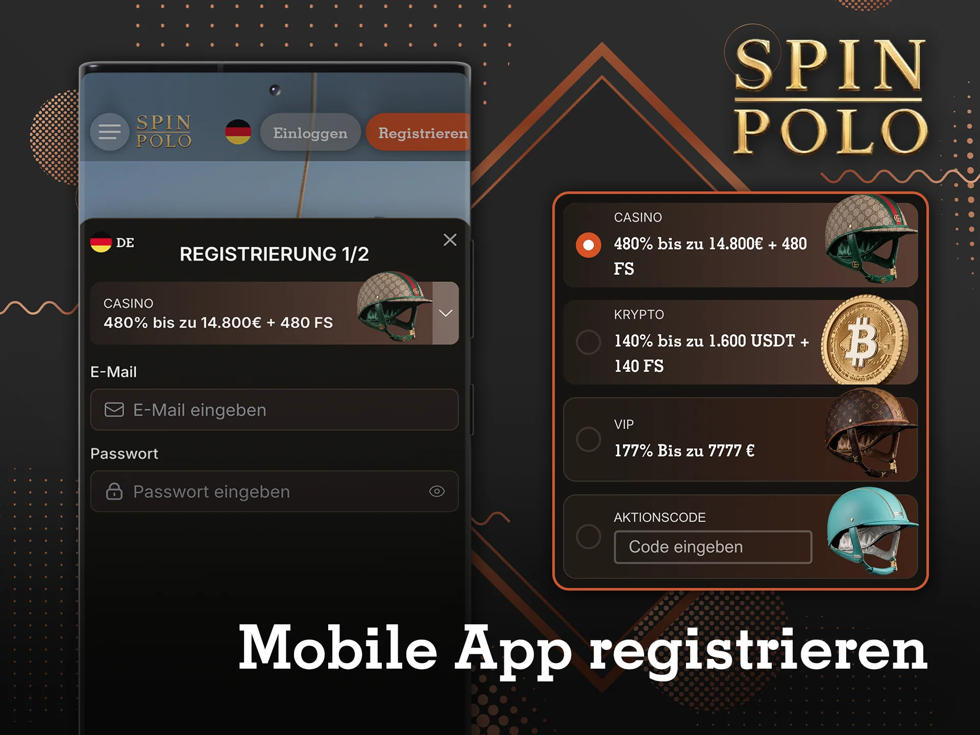 Die Registrierung in der Spinpolo-App ist sehr einfach und für Nutzer aller Erfahrungsstufen kein Problem.