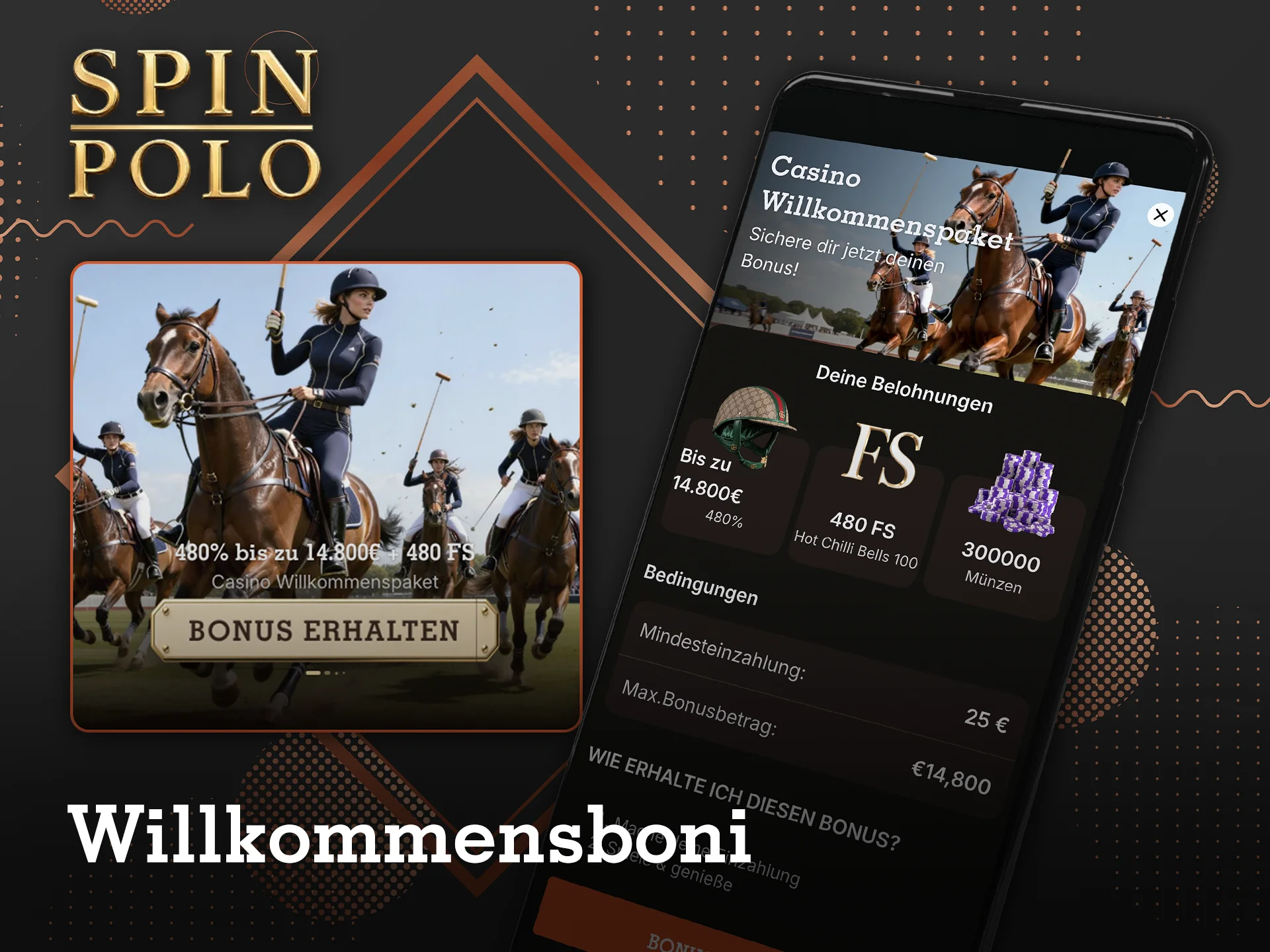 Unmittelbar nach der Registrierung können Sie den Willkommensbonus des Spinpolo-Casinos nutzen.
