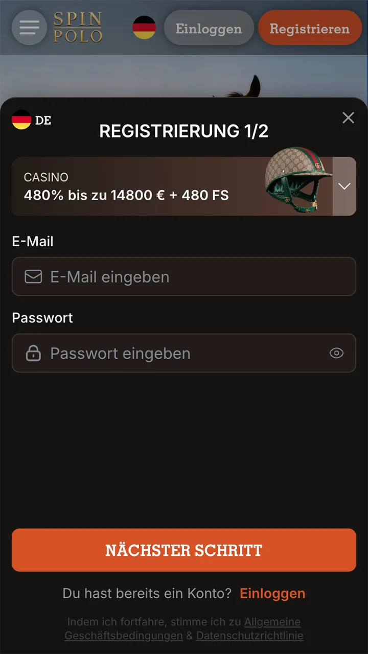 Die Registrierung auf der Spinpolo-Website ist für jeden Nutzer ganz einfach.