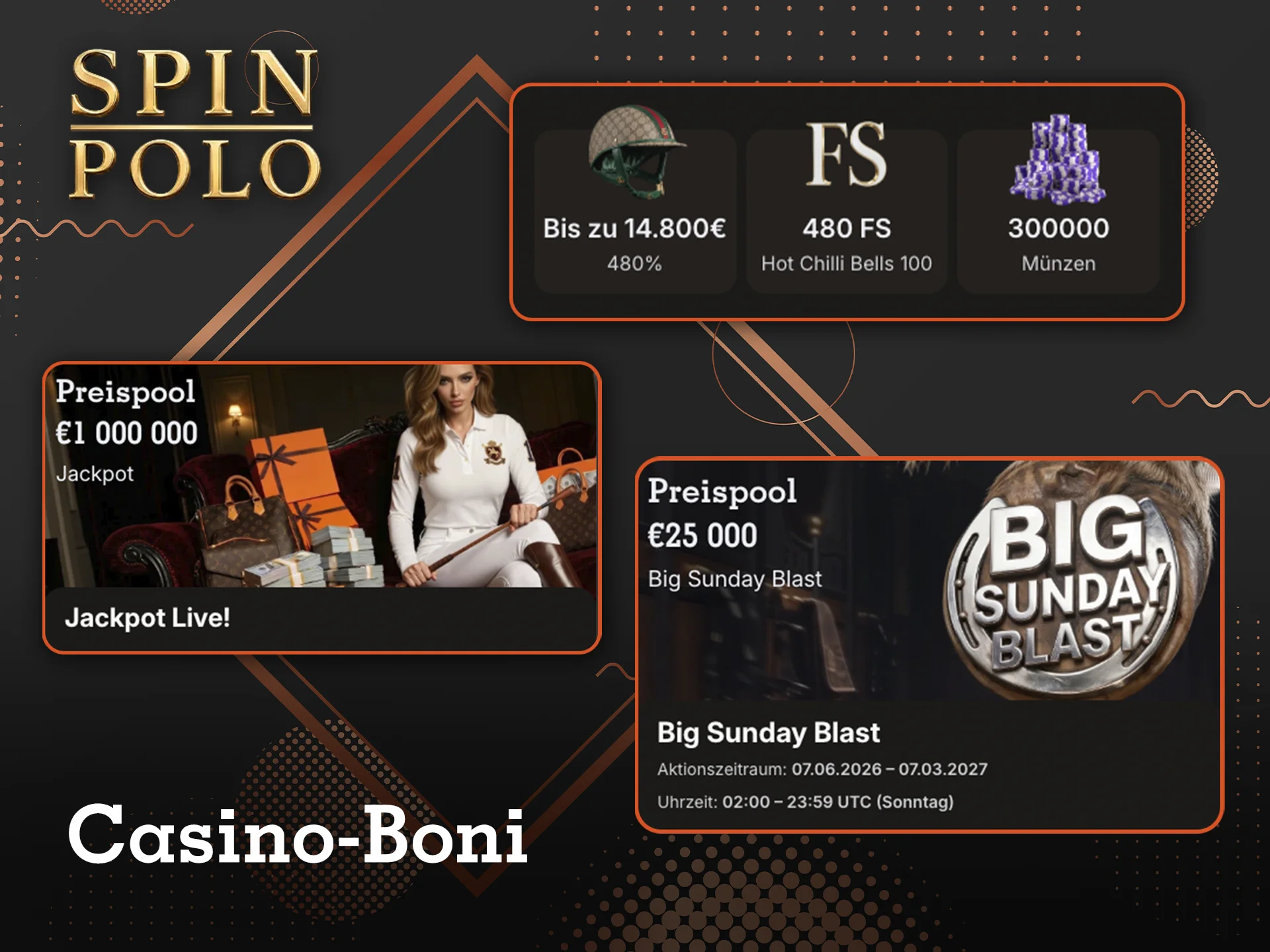 Spielen Sie Slots und nutzen Sie dabei die Bonusangebote des Spinpolo-Casinos.