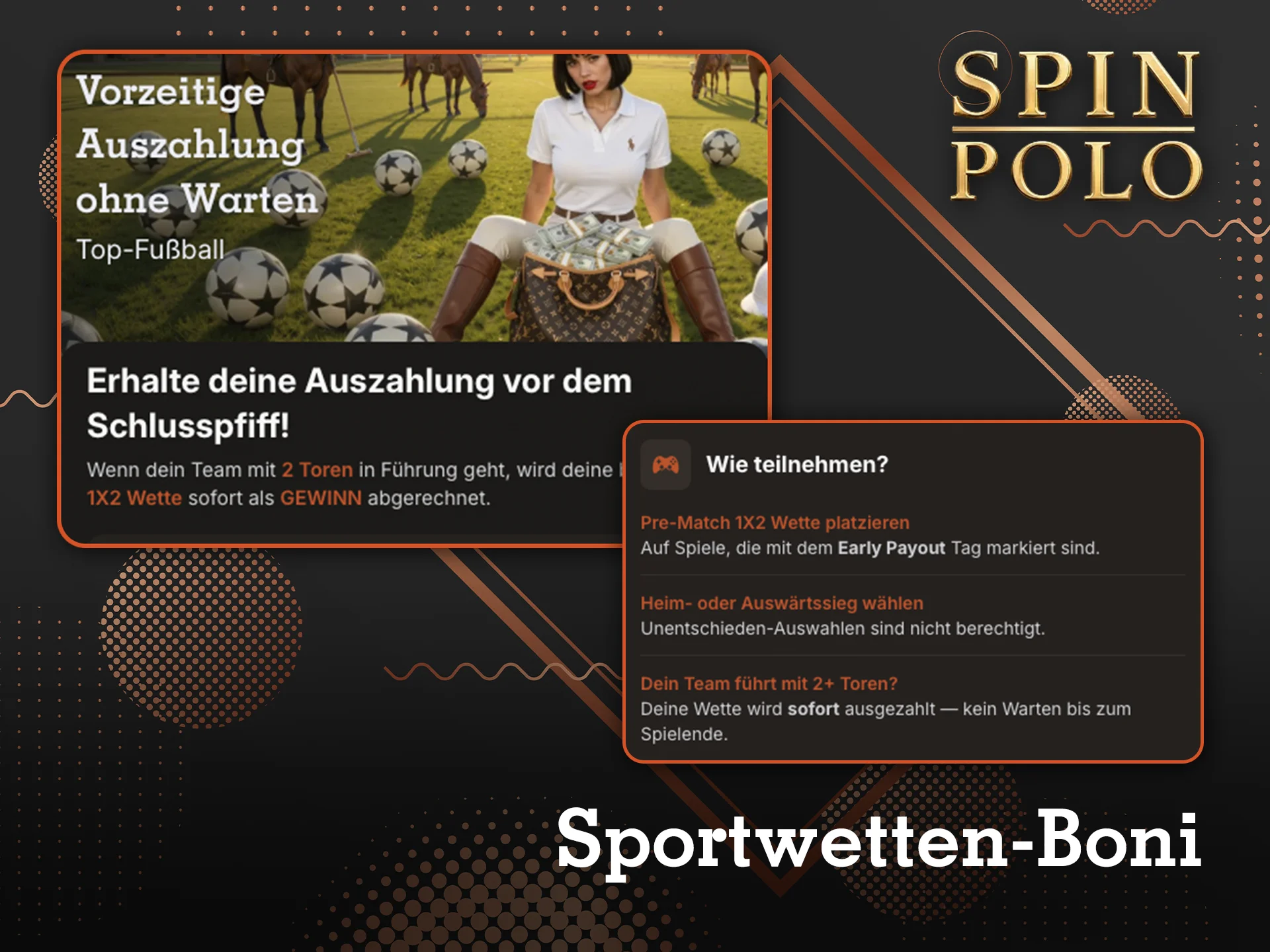 Nutzen Sie die Boni von Spinpolo für Ihre Wetten auf Sportereignisse.