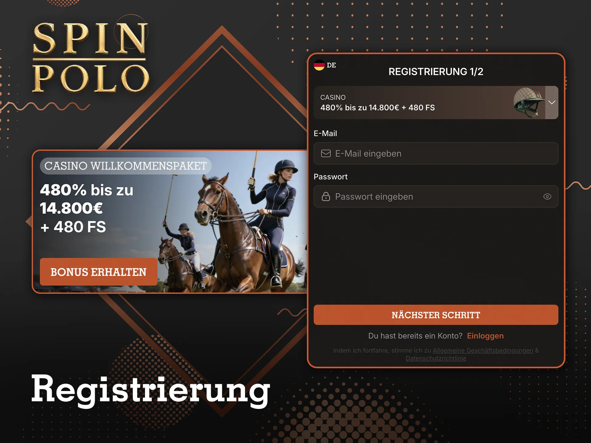 Erfahren Sie, wie Sie sich schnell und einfach auf der Website von Spinpolo registrieren können.