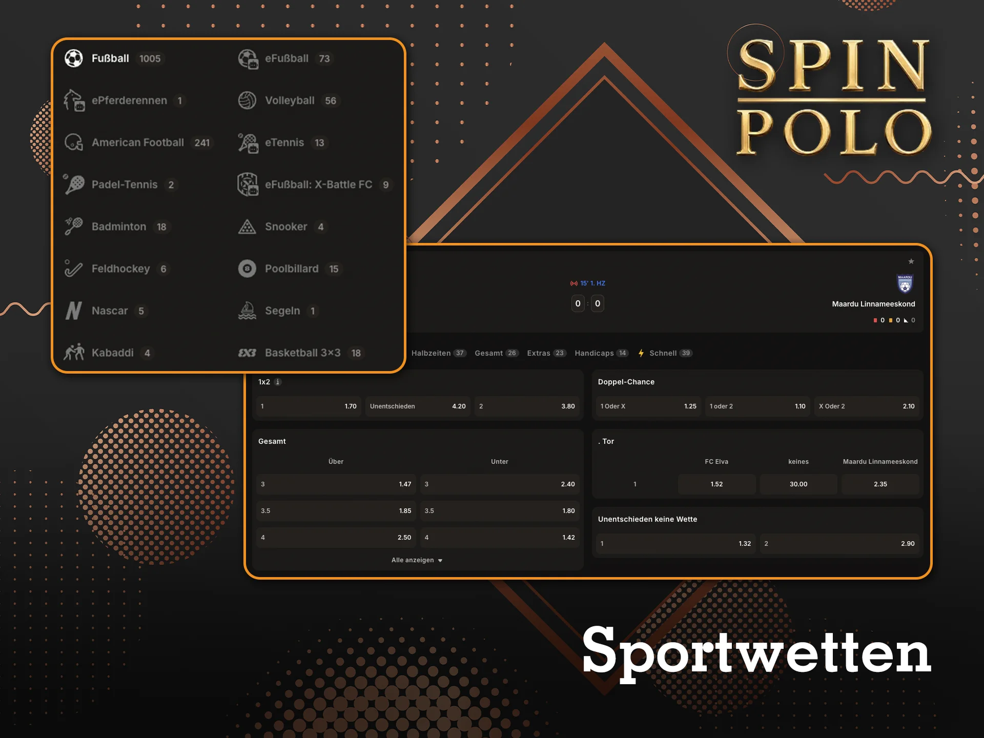 Stellen Sie Ihre analytischen Fähigkeiten bei Sportwetten im Wettbüro Spinpolo unter Beweis.