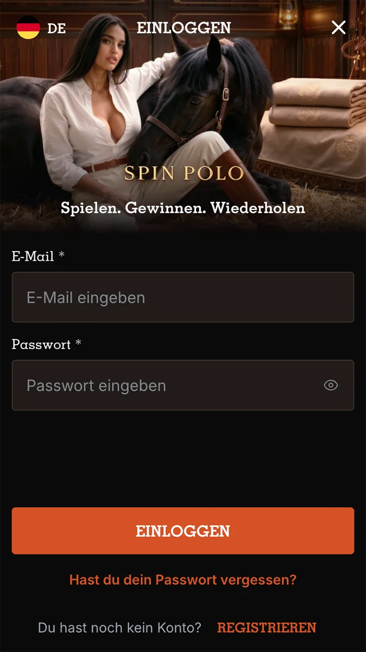Eine zwingende Voraussetzung für eine Einzahlung auf der Website von Spinpolo ist die Anmeldung in Ihrem persönlichen Konto.