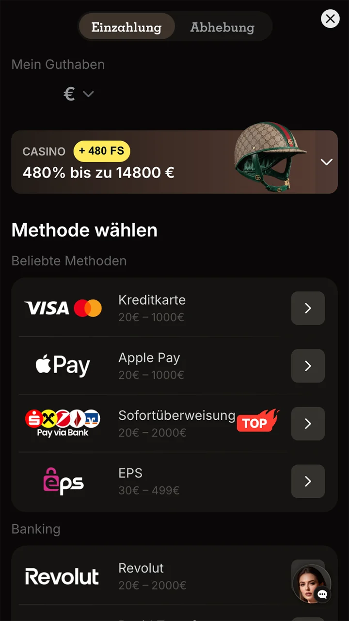 Informieren Sie sich auf der Website von Spinpolo über die verfügbaren Einzahlungsmethoden.