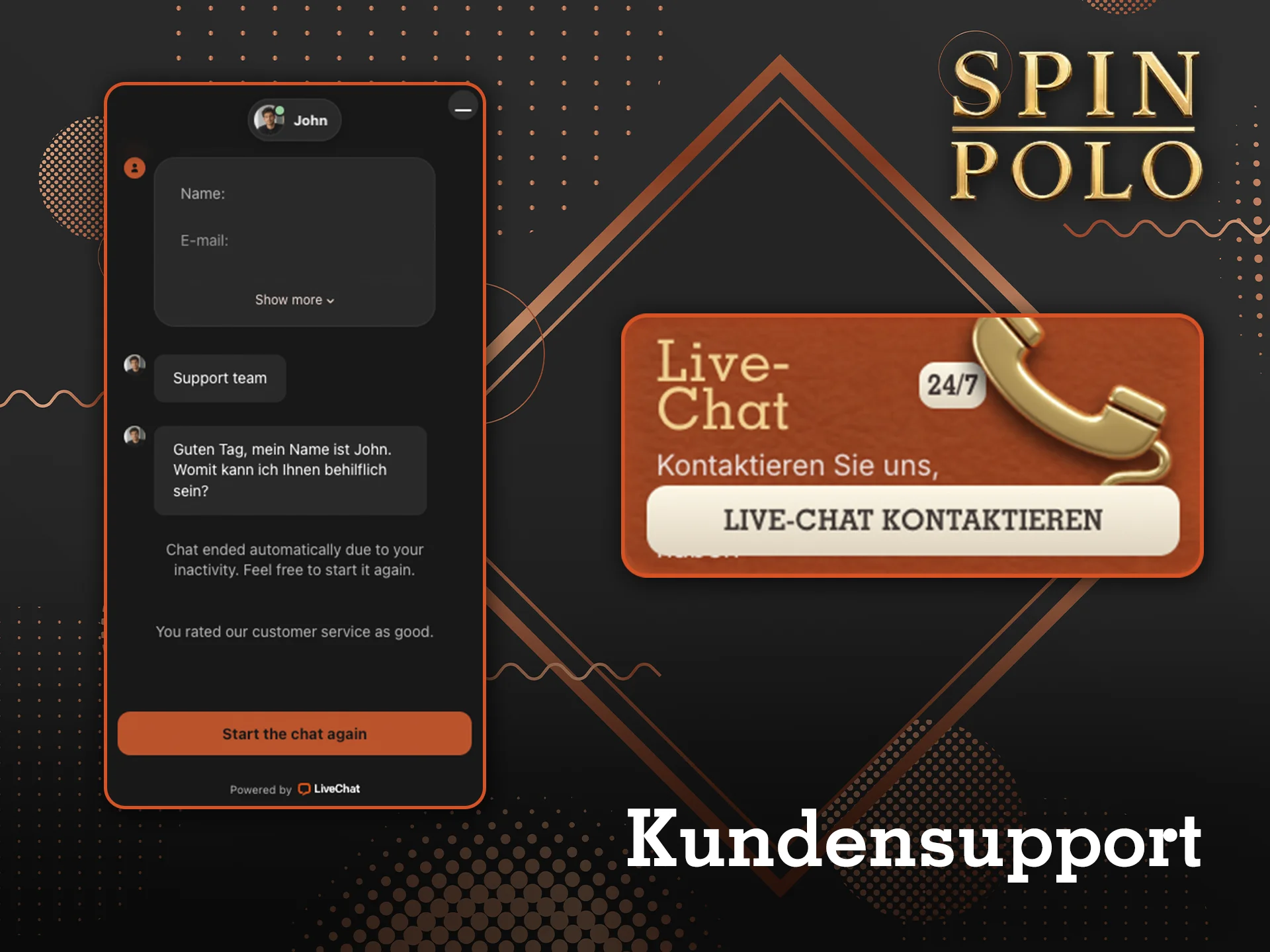 Sollten Probleme auftreten, wenden Sie sich bitte an den Kundendienst von Spinpolo.